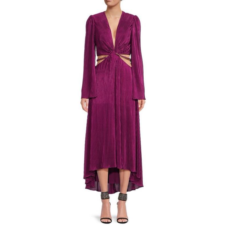 Nwt Ramy Brook Kimberly Pleated Cutout High Low Dress $645